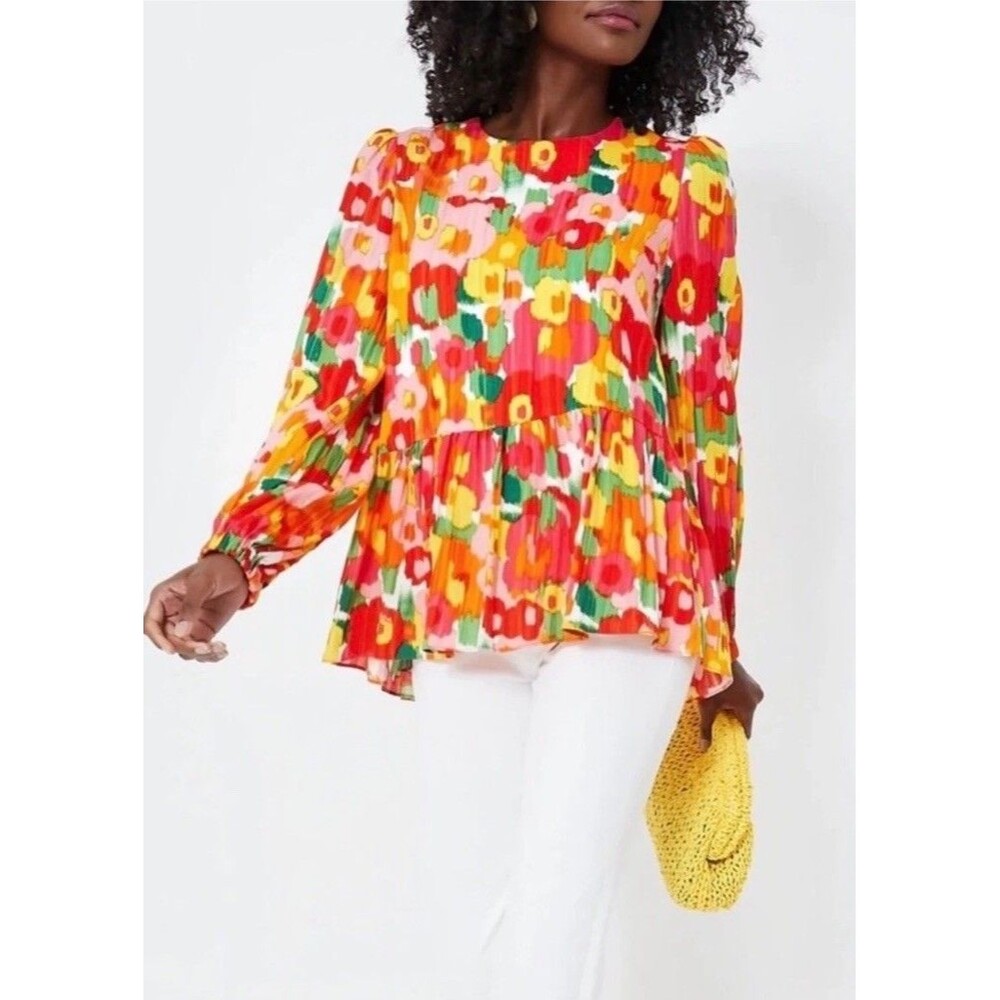 Tuckernuck Pomander Place Carlota Blouse Magnolia Watercolor pattern size 3X